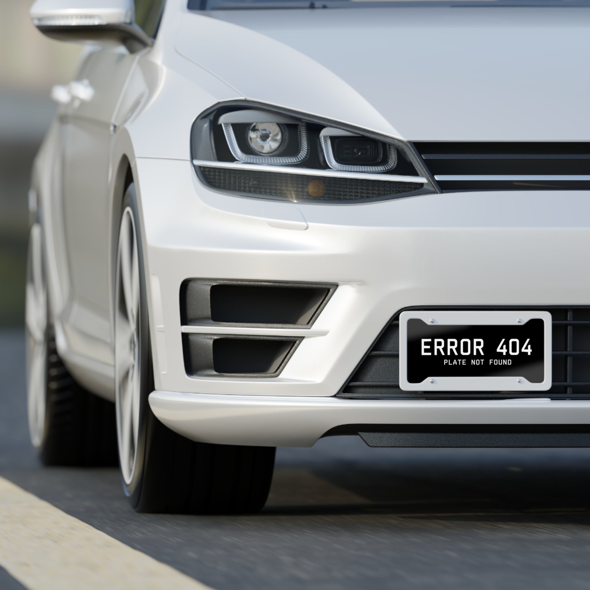 Error 404 License Plate — 'Plate Not Found' Novelty Car Tag