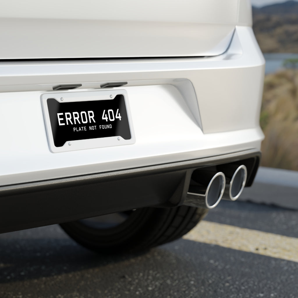 Error 404 License Plate — 'Plate Not Found' Novelty Car Tag