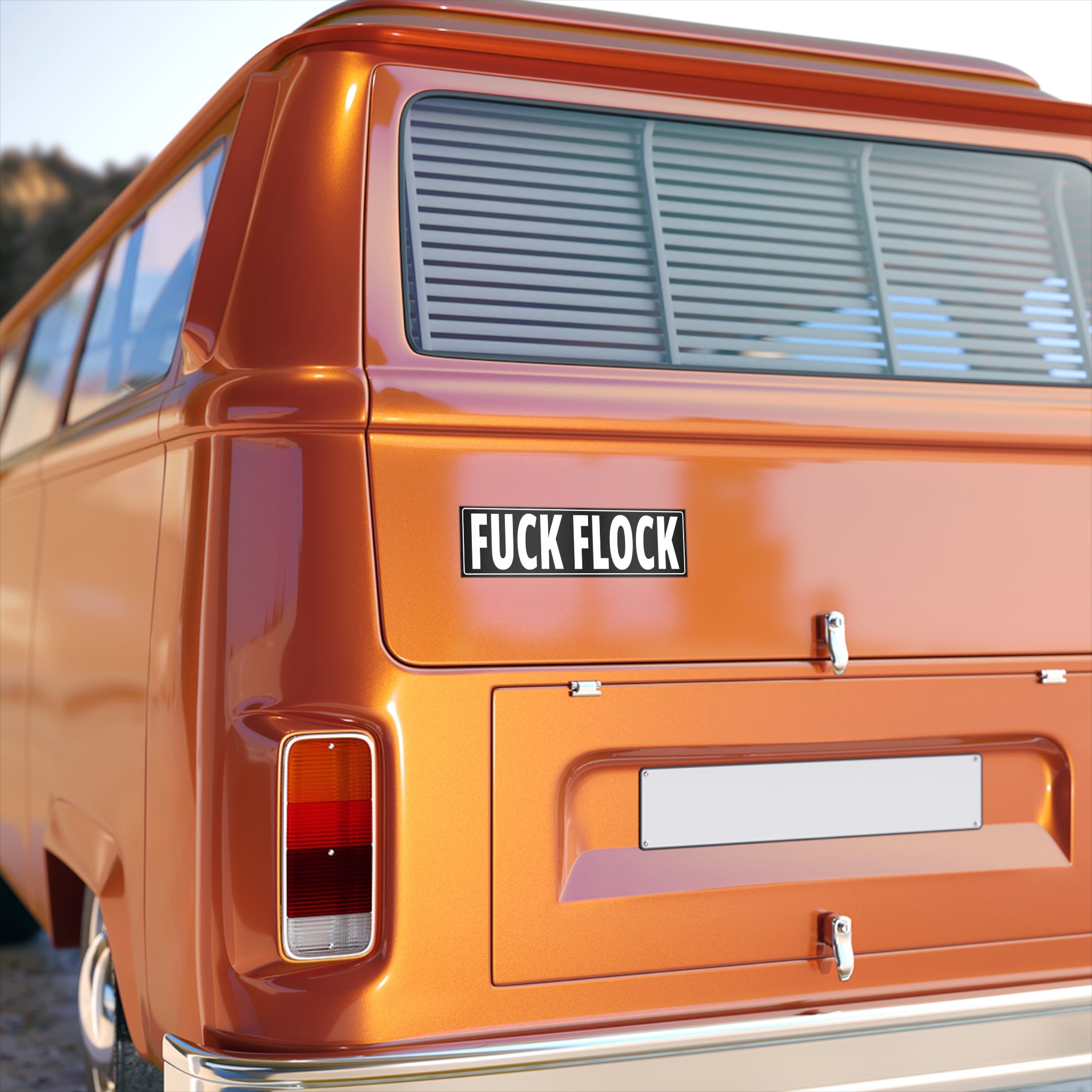 "FUCK FLOCK" Bumper Sticker — Bold Black & White Decal