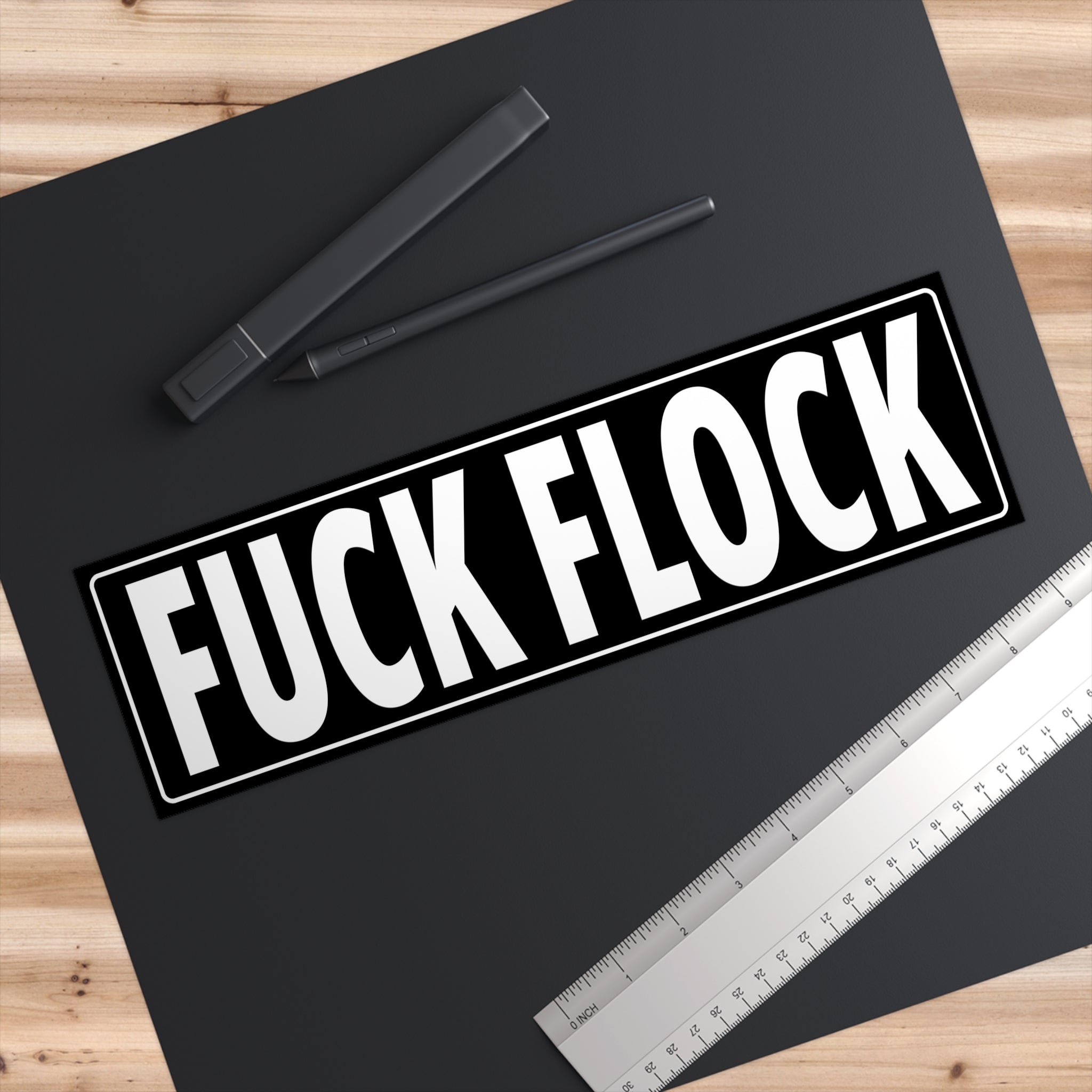 "FUCK FLOCK" Bumper Sticker — Bold Black & White Decal
