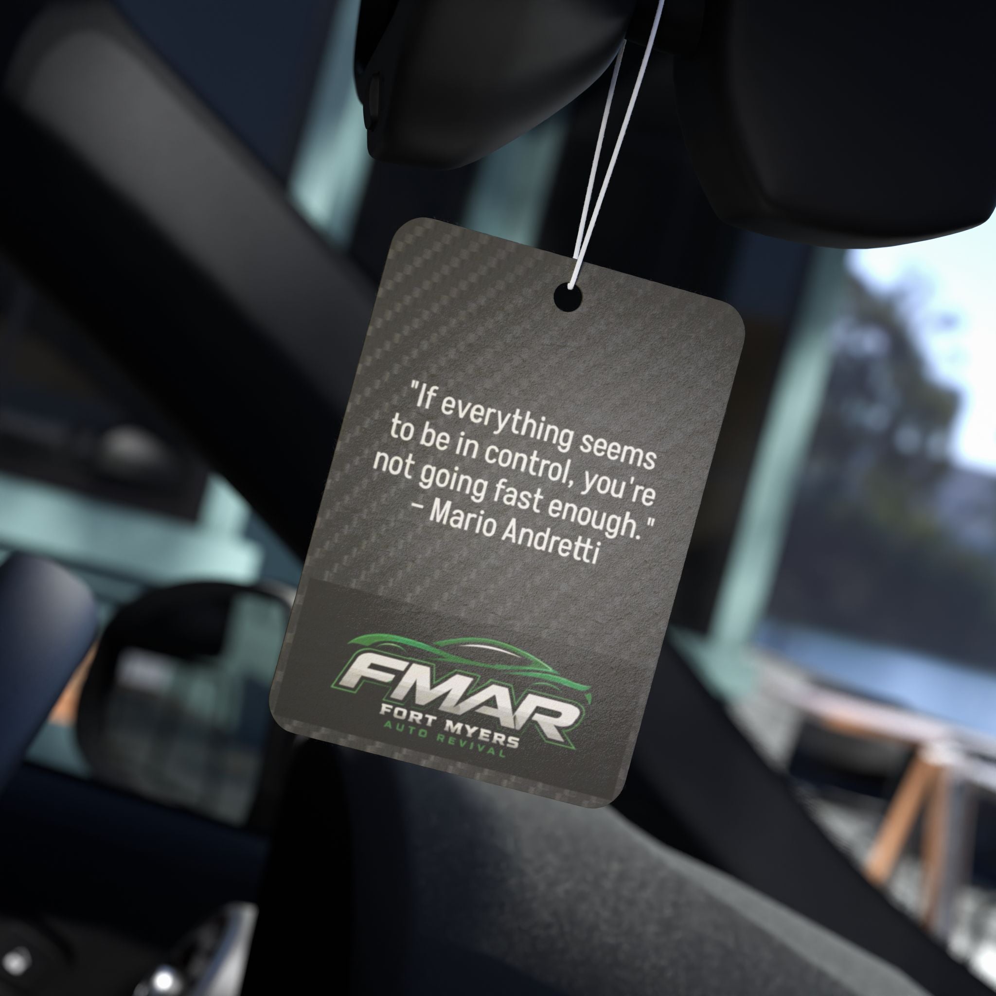 Car Air Freshener — Racing Quote M. Andretti